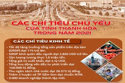 [Infographic] - Các chỉ tiêu chủ yếu của tỉnh Thanh Hóa trong năm 2021