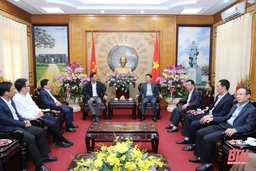 Đồng chí Bí thư Tỉnh ủy Đỗ Trọng Hưng tiếp xã giao Phó Tổng giám đốc Thường trực Đài Truyền hình Việt Nam và Bí thư thứ nhất Trung ương Đoàn