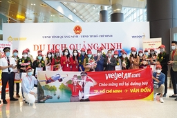 Sân bay Vân Đồn mở cửa trở lại đón chuyến bay Vietjet đầu tiên