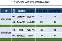 Bamboo Airways tái khai thác đường bay Phú Quốc - Thanh Hóa