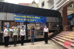 Hội LHPN tỉnh Bình Dương đã nhận đủ hàng hóa và tiền hỗ trợ của Hội LHPN và Hiệp hội Doanh nhân nữ tỉnh Thanh Hóa