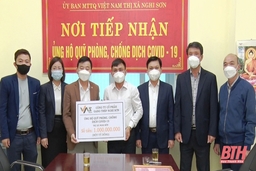 Thị xã Nghi Sơn tiếp nhận 1,3 tỷ đồng ủng hộ phòng, chống dịch COVID-19