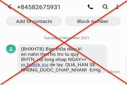 Cảnh báo tin nhắn giả mạo về chi trả hỗ trợ từ Quỹ Bảo hiểm thất nghiệp