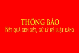 Thông báo xử lý kỷ luật đối với đảng viên vi phạm