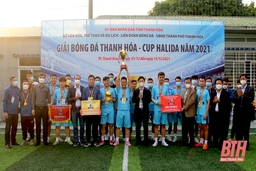 Đội bóng Trường ĐH Văn hóa, Thể thao và Du lịch vô địch Giải bóng đá Thanh Hóa Cúp Halida 2021 nội dung dành cho doanh nghiệp, trường chuyên nghiệp