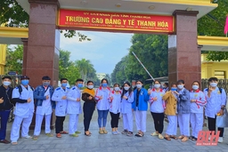 Trường Cao đẳng Y tế Thanh Hóa cử thêm cán bộ, sinh viên tình nguyện hỗ trợ phòng chống dịch tại Hậu Lộc