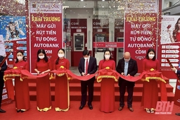 Agribank Nam Thanh Hóa khai trương máy gửi, rút tiền tự động CDM tại thị trấn Tân Phong