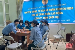 Truyền thông, tư vấn và khám chuyên khoa cho nữ công nhân, lao động Công ty TNHH Quốc Đại