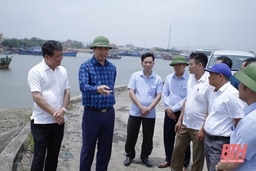 Phó Chủ tịch UBND tỉnh Lê Đức Giang kiểm tra tình trạng bồi lắng luồng lạch sông Lạch Bạng