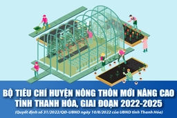 [Infographics] - Bộ tiêu chí huyện nông thôn mới nâng cao tỉnh Thanh Hóa, giai đoạn 2022 -2025