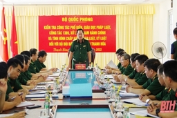 Đoàn công tác của Bộ Quốc phòng kiểm tra tại Bộ Chỉ huy Bộ đội Biên phòng tỉnh Thanh Hóa