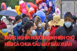 Hàng nghìn người đến phiên chợ ném cà chua cầu may đầu Xuân