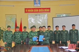 Ký kết kế hoạch hiệp đồng bảo vệ biên giới tiếp giáp 2 xã của Thanh Hóa và Nghệ An