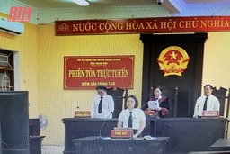 TAND huyện Quảng Xương xét xử trực tuyến 4 vụ án hình sự