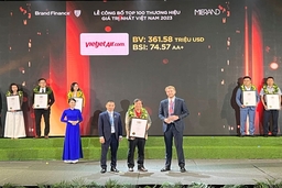 Vietjet là một trong 100 thương hiệu giá trị nhất Việt Nam