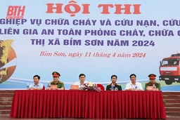 Thị xã Bỉm Sơn tổ chức hội thi nghiệp vụ chữa cháy và cứu nạn, cứu hộ “Tổ liên gia an toàn phòng cháy chữa cháy”