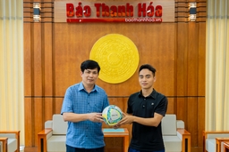 Tiếp nhận bóng tài trợ cho Giải Bóng đá Nhi đồng Cúp Báo Thanh Hóa lần thứ III - năm 2024