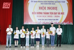 Hơn 200 học sinh phường Quảng Tâm đoạt giải học sinh giỏi các cấp được vinh danh, khen thưởng