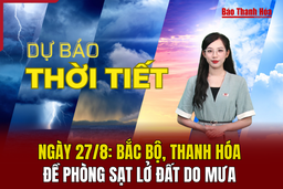 Dự báo thời tiết ngày 27/8: Bắc bộ, Thanh Hóa đề phòng sạt lở đất do mưa