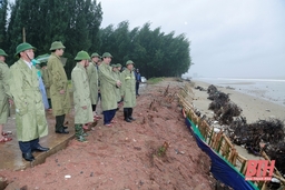 Thứ trưởng Bộ Nông nghiệp và Phát triển nông thôn kiểm tra công tác ứng phó với bão số 3 tại Thanh Hóa