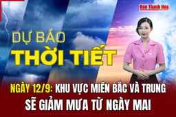 Dự báo thời tiết ngày 12/9: Khu vực miền Bắc và Trung sẽ giảm mưa từ ngày mai