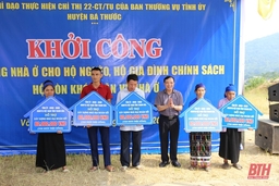 Phó Bí thư Thường trực Tỉnh uỷ Lại Thế Nguyên dự Lễ khởi công xây dựng nhà ở cho hộ nghèo, hộ gia đình chính sách tại Lang Chánh và Bá Thước