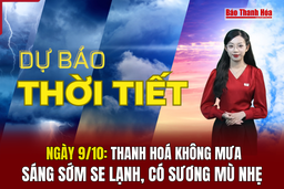 Dự báo thời tiết ngày 9/10: Thanh Hóa không mưa, sáng sớm se lạnh, có sương mù nhẹ