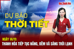 Dự báo thời tiết ngày 14/11: Thanh Hóa tiếp tục nắng, đêm và sáng trời lạnh