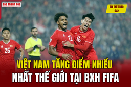 Tin thể thao 6/2: Việt Nam tăng điểm nhiều nhất thế giới tại BXH FIFA