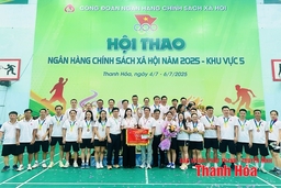 Ngân hàng Chính sách xã hội Thanh Hóa nhất toàn đoàn tại hội thao khu vực V