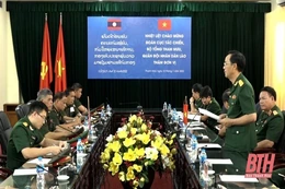 Cục Tác chiến Bộ Tổng Tham mưu QĐND Lào thăm và làm việc với Bộ CHQS tỉnh Thanh Hóa