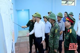 Phó Chủ tịch UBND tỉnh Mai Xuân Liêm kiểm tra tiến độ xây dựng công trình bảo đảm diễn tập khu vực phòng thủ