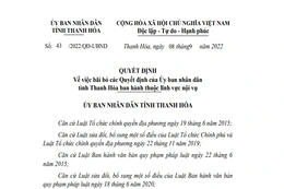 Bãi bỏ 5 quyết định thuộc lĩnh vực nội vụ