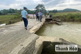 Xuất hiện sự cố tại tràn Cầu Hồ, xã Mậu Lâm
