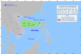 Vùng áp thấp đã mạnh lên thành áp thấp nhiệt đới