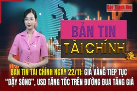 Bản tin Tài chính 23/11: Giá vàng tiếp tục “dậy sóng”, USD tăng tốc trên đường đua tăng giá