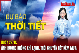 Dự báo thời tiết ngày  26 /11: Ảnh  hưởng không  khí lạnh, trời chuyển rét kèm mưa