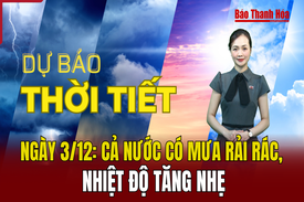 Dự báo thời tiết 3/12: Cả nước có mưa rải rác, nhiệt độ tăng nhẹ