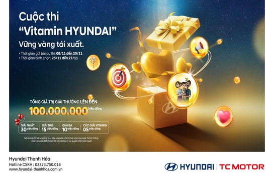 Cuộc thi Vitamin Hyundai - Vững vàng tái xuất: Tổng giải thưởng lên tới 100 triệu đồng