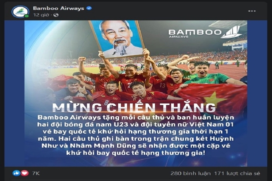 Bamboo Airways “thưởng nóng” Đội tuyển bóng đá nam U23 và Đội tuyển nữ Việt Nam vô địch SEA Games 31