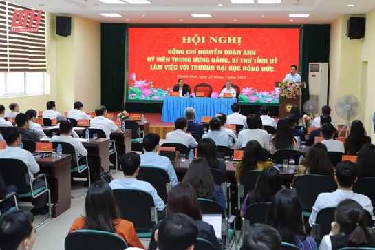 Bí thư Tỉnh ủy Nguyễn Doãn Anh làm việc với Trường Đại học Hồng Đức