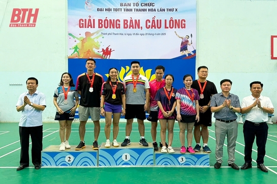 Giải bóng bàn, cầu lông - Đại hội TDTT tỉnh lần thứ X thành công tốt đẹp 