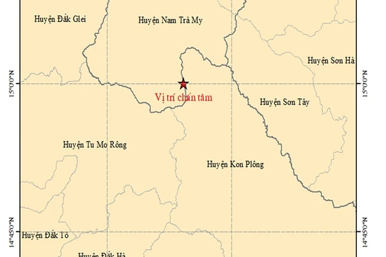 Xảy ra động đất ở Quảng Nam và Kon Tum