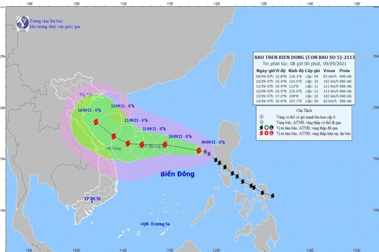Tin bão trên Biển Đông (Cơn bão số 5)