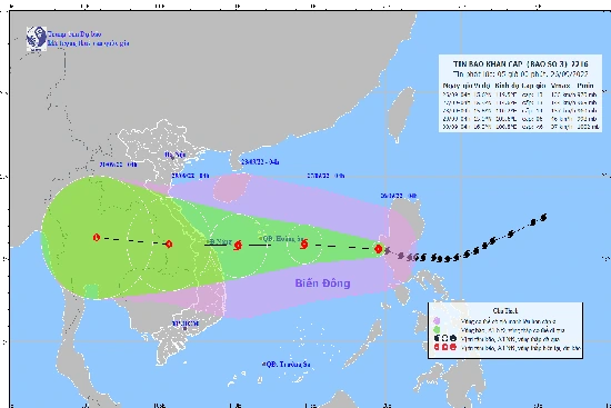 Bão Noru đi vào Biển Đông, trở thành cơn bão số 4 năm 2022
