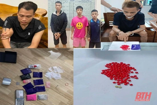 Bắt 5 đối tượng mua bán ma túy tổng hợp trên địa bàn TP Thanh Hóa