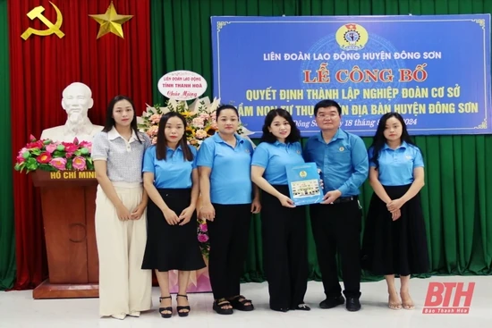 Công bố quyết định thành lập Nghiệp đoàn cơ sở mầm non tư thục trên địa bàn huyện Đông Sơn