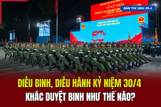 [Bản tin 18h] Diễu binh, diễu hành kỷ niệm 30/4 khác duyệt binh như thế nào?