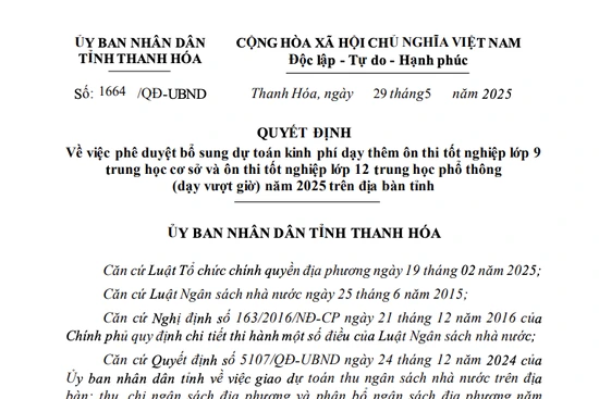 Thanh Hóa phê duyệt kinh phí dạy thêm, ôn thi cuối cấp năm 2025