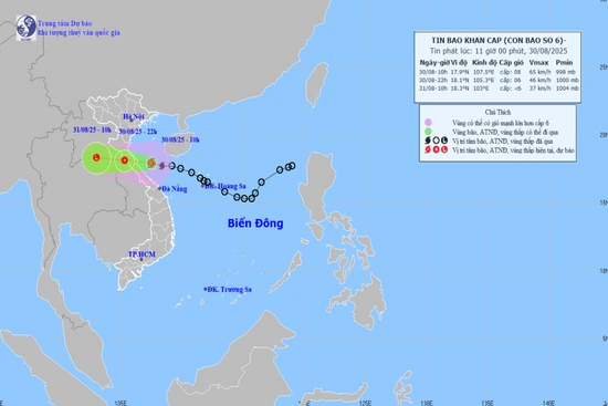 Bão số 6 cách Quảng Trị 120km, các tỉnh từ Thanh Hóa đến Huế mưa to